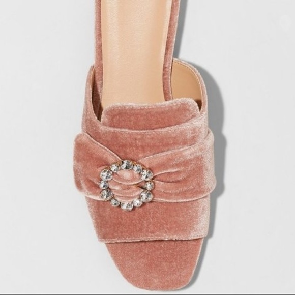 Shoes - ❌SOLD❌ NEW Rose Gold Velvet Slides Shoes - 10
